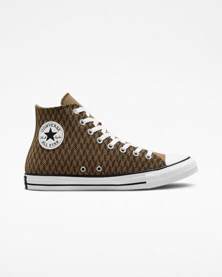 Zapatillas Altas Converse Chuck Taylor All Star Herringbone Mujer Marrones Blancas | PE W702L5